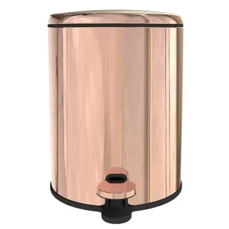 Primanova Cigo Metal Pedallı Çöp Kovası 6 LT - Rose Gold İç Kısım Siyah - PRIMANOVA