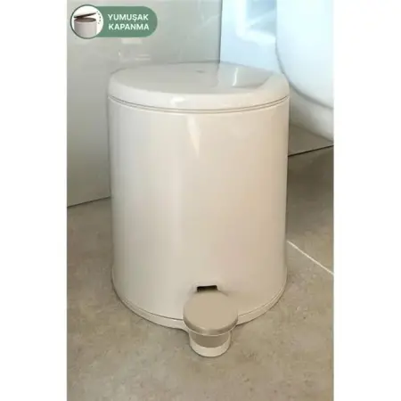 Primanova Cigo Pedallı Çöp Kovası 6Lt Bej - PRIMANOVA