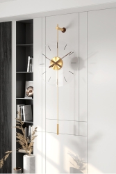 Primera Glazing Elit Gold Time 40 Cm, Gold Göbekli Modern Metal Ve Cam Tasarım Duvar Saati AGA001021003 - AGA KONSEPT