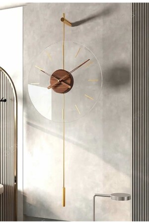 Primera Glazing Gold Time 40, Modern Metal And Glass Design Wall Clock AGA001021002 - AGA KONSEPT
