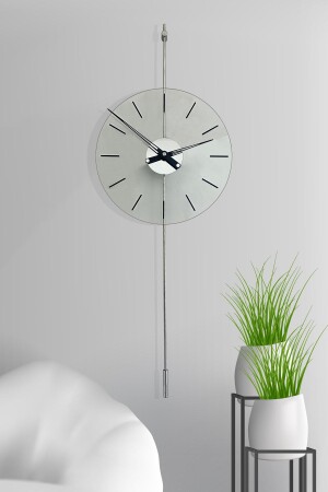 Primera Glazing Silver Time 40, Modern Metal And Glass Design Wall Clock AGA001021004 - AGA KONSEPT