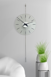 Primera Glazing Silver Time 40, Modern Metal Ve Cam Tasarım Duvar Saati AGA001021004 - AGA KONSEPT