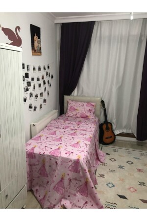 Princess Cotton Single Children's Room Duvet Cover Set (WITH ELASTIC SHEET) 1SNR1PRNSS - SNR HOME COLLECTION