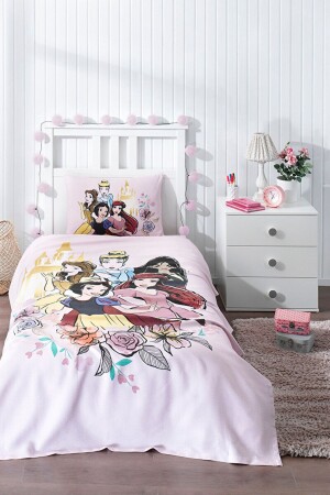 Princess Rose Single Disney Licensed Duvet Cover Set (fitted sheets) PR15LNT24 - Özdilek