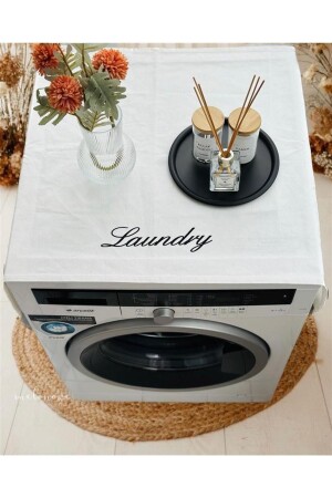 Printed 95x60 Cm Washing Machine Cover - Organizer For Bathroom Concept Decoration NT0T10058 - NT Handmade