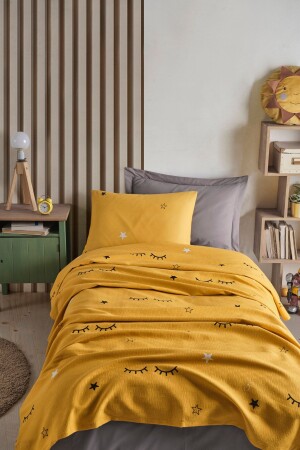 Printed Pique Set Single Dide Yellow - Eponj Home