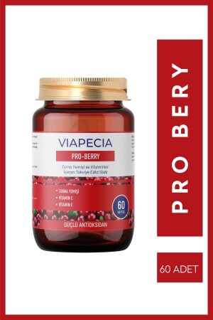Pro-Berry-Juckreiz und Harnwegsinfektionen Cranberry-Vitamine E und C 60 Kapseln - Viapecia
