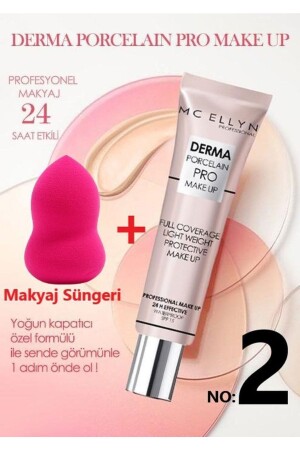 Pro Makeup Waterproof Spf15 Derma Porcelain Concealer Foundation + Makeup Sponge - Mcellyn