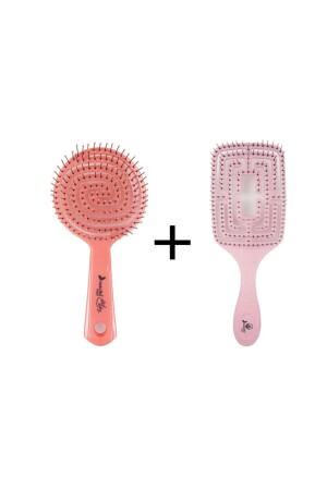 Dreidimensionale ovale Pro-Haarbürste 02+ Pro vegane Aufhellungs-/Kämmbürste – 09 Pink - Nascita