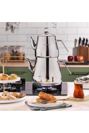 Prochef Mega Size Steel Teapot Set Silver - Schafer