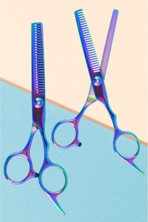 Professional Hairdresser Barber Intermediate Scissors 6. 5 Inch Hair Cutting Scissors Rainbow Hair Style XLQ501B - Xolo