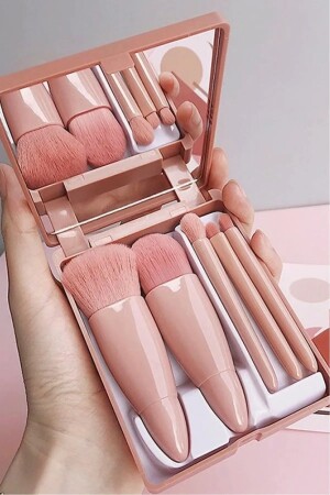 Professional Portable Mirrored Makeup Brush Set 5 Pieces - Halvey