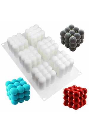 Professionelle 6-teilige Seifenblasen-Kerzenform, Seife, Duftsteinform, Silikonform, einzelne Muffin-Kuchenform, JSC2873 - SİLİKOLOVE