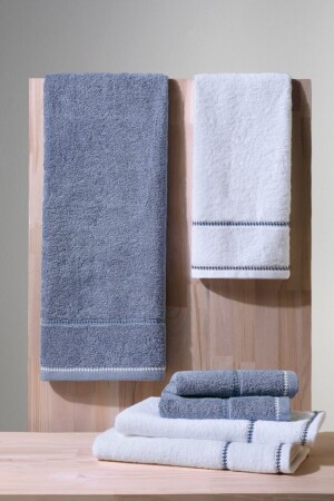 Profundo Set Sky - Ekstra Yumusak, Modern %100 Pamuk 50x90 - 70x140cm. Banyo Havlu Seti H00008 - COTTONMANIA