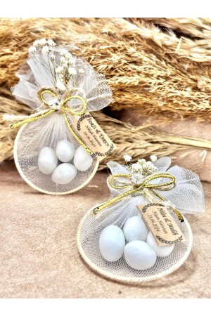 Promise - Engagement - Wedding - Mevlüt - Henna - Circumcision - Wedding Candy Gift Souvenir Swarovski Stone Ring - 10 Pieces - Decoloji