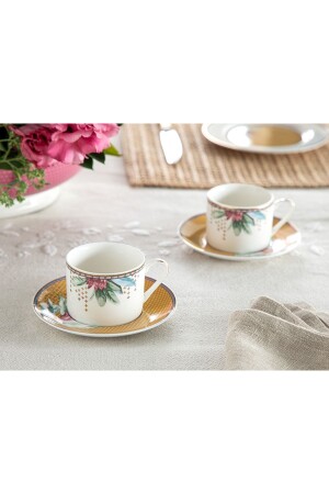 Protea New Bone China Set of 2 Coffee Cups 80 Ml Mustard 10036462 - English Home