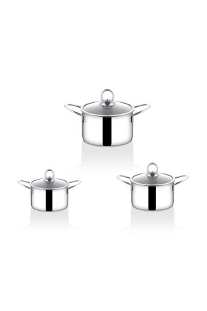 Protico 6-teiliger tiefer Stahltopf 12-14-16 Campingausrüstung BRS-PT-05 - bersachef