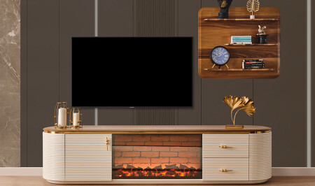 Pruva TV Unit with Fireplace - Cadde Yıldız