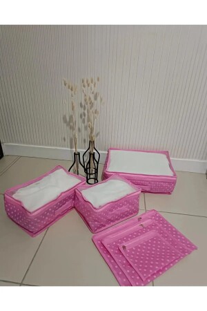 (MNZ-Polka Dot Pattern) حقيبة الأمومة للطفل 6 قطع منظمة - Aleria Concept