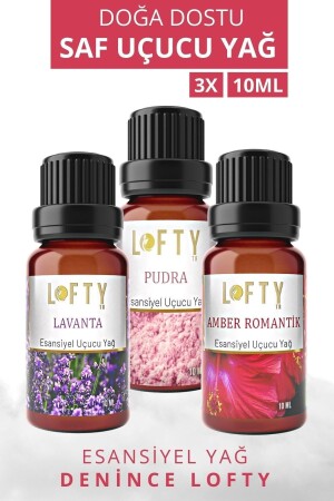 Pudra- Lavanta- Amber Romantik Uçucu Buhur Yağı Buhurdanlık Esansı Oda Kokusu Esansiyel 10 ml - Lofty