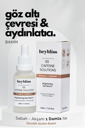 Puffiness, Bruise Relief & Brightening Under Eye Serum (5% Caffeine Solutions+Vitamin C+Ginseng) 30ml 8684308587030 - Heybliss
