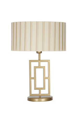 Puglia Eskitme Mat Gold Metal Abajur - Kırma Krem PGLIA02 - Vinner