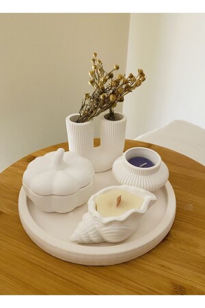 Pukka Candles Vase with Tray and Candle Set 5 Pieces - By Sirin Yıldız