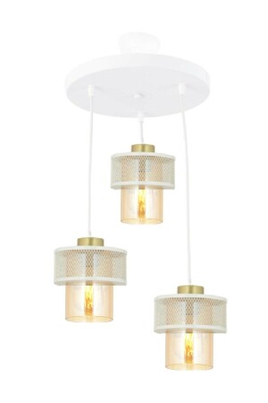 Pulsar Genuine Glass Model Modern Triple Pendant Lamp Chandelier - Lambadar
