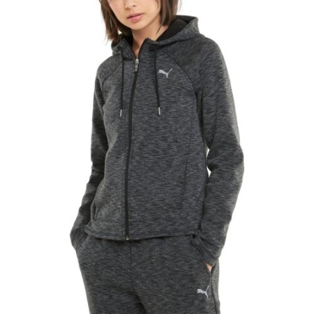 Puma Damen Evostripe Sweatshirt mit durchgehendem Reißverschluss, Grau, 589157 01 - Puma