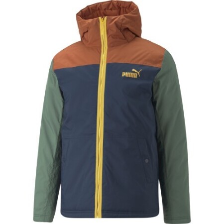 Puma Erkek Ceket, Renk Bloklu Kapüşonlu, Mavi Turuncu Yeşil 849346 64 - Puma