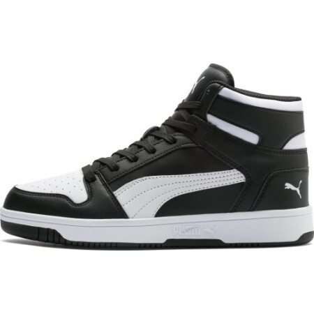 Puma Erkek Rebound LayUp SL Siyah Beyaz 369573 01 Ayakkabı - Puma