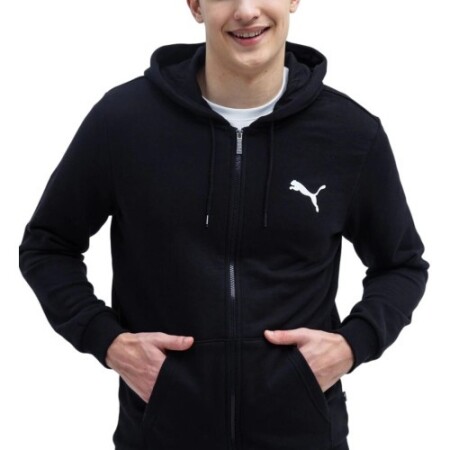 Puma Erkek Sweatshirt Ess Küçük Logo Fz Siyah - Puma