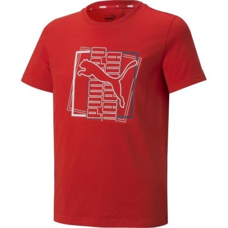 Puma Gençler İçin Tişört Alpha Grafik Baskılı Kırmızı 847281 11 - Puma