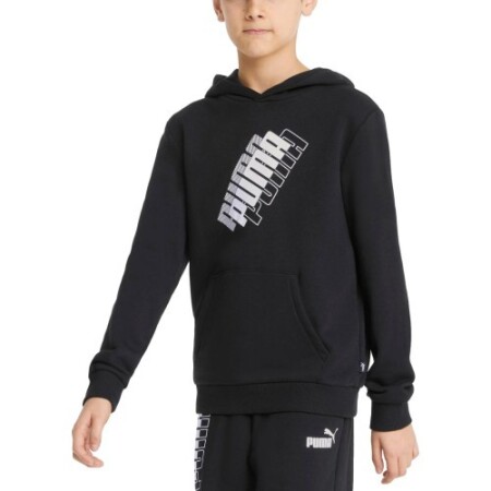 Puma Gençlik Güç Logolu Kapüşonlu Sweatshirt Siyah 847297 01 - Puma