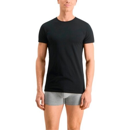 Puma Herren Basic 2p Cre Schwarzes T-Shirt 935016 01 - Puma