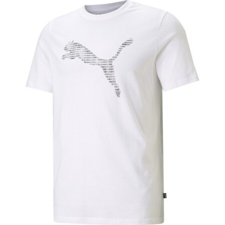 Puma Herren T-Shirt Katze Basic Tee Weiß - Puma