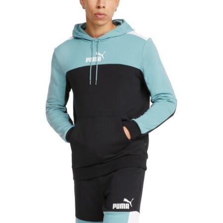 Puma Men's Ess+ Block Hoodie Black Mint 847428 50 - Puma
