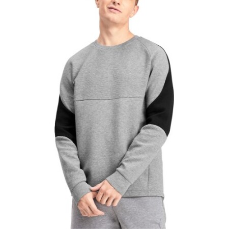 Puma Men's Evostripe Crew Sweatshirt Medium Grey Black 580091 03 - Puma