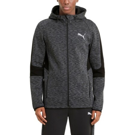 Puma Men's Evostripe FZ Hood Grey Sweatshirt - Puma