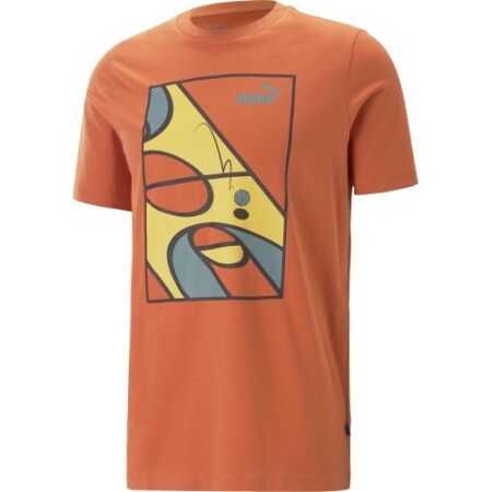 Puma Men's T-Shirt Graphics Court Tee Chili Orange 674481 94 - Puma