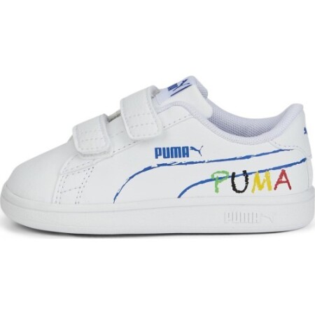 Puma Smash v2 Home School Schuhe für Kinder, Weiß, 386201 02 - Puma