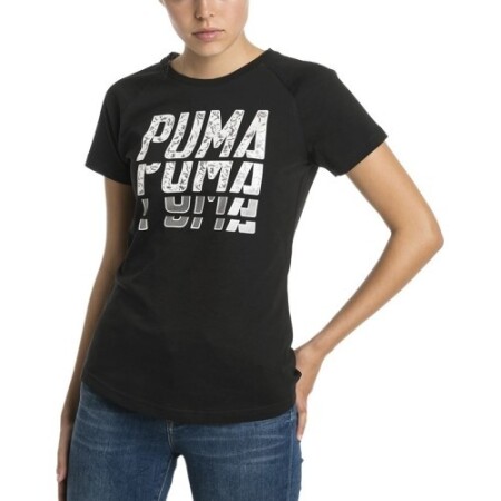 Puma Sweatshirt Font Graphic Tee Black - Puma