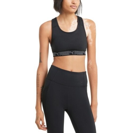 Puma Women's Sports Bra Mid Impact Elastic Black - Puma