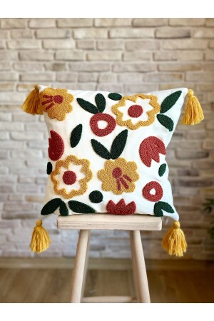 Punch Embroidered Single Decorative Special Design Throw Pillow Cover (punch) - Swita