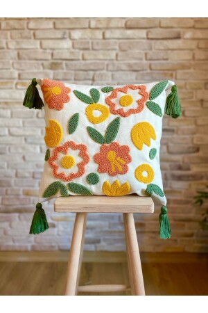 Punch Embroidered Single Decorative Special Design Throw Pillow Cover (punch) - Swita