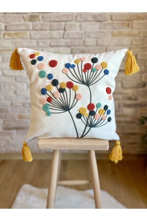 Punch Embroidered Single Decorative Special Design Throw Pillow Cover (punch) - Swita