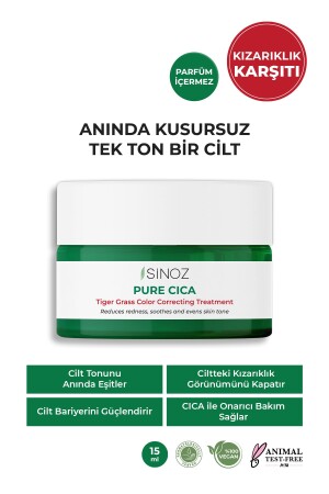 Pure Cica Tiger Grass Tone Equalizing Intensive Repairing Soothing Anti-Redness Face Cream 15 ml - Sinoz