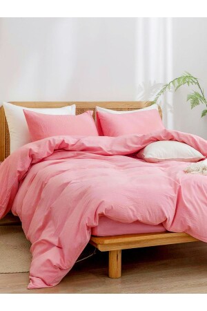 Pure Cotton Series Pink Double Sheet Elastic Cotton Duvet Cover Set pcp01 - CAQQA