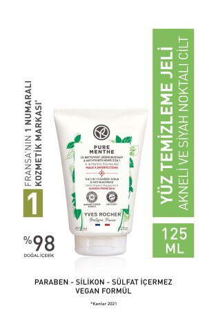 Pure Menthe Peeling Effective Prebiotic Face Wash Gel for Acne Prone Skin - 125 ml 90301 - Yves Rocher