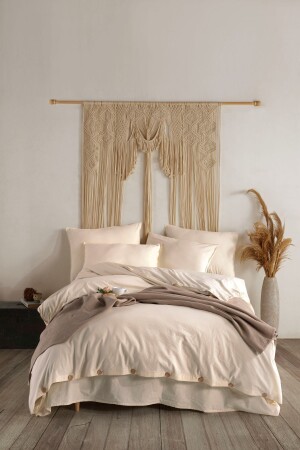 Pure Natural 100% Cotton Washed Double Duvet Cover Set 200*220 PLCKT - Macas Home